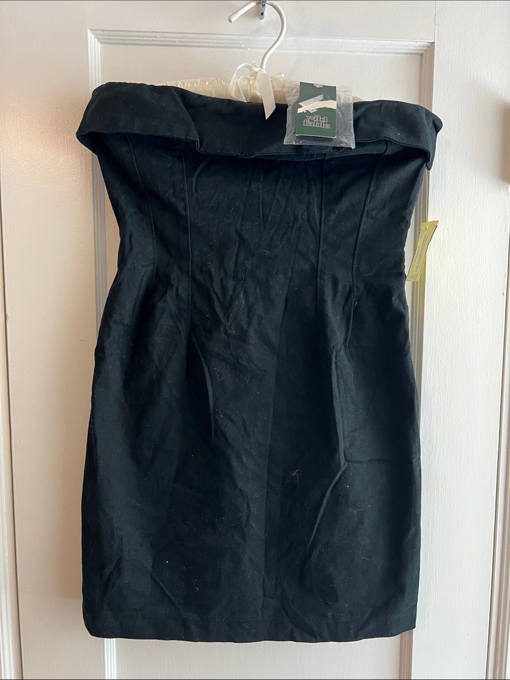 Black Strapless Mini Dress - size S